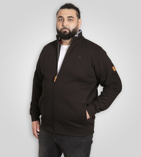 D555 Johnson Fleece Zip Through Sweatshirt with Chest Embroidery - Trøjer og hættetrøjer - Trøjer og Hættetrøjer i store størrelser - 2XL-14XL