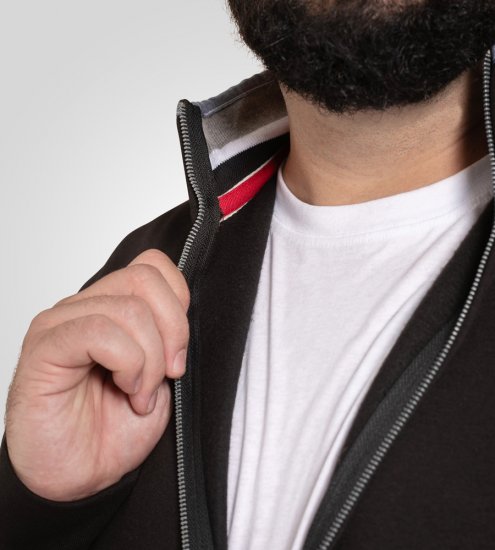 D555 Johnson Fleece Zip Through Sweatshirt with Chest Embroidery - Trøjer og hættetrøjer - Trøjer og Hættetrøjer i store størrelser - 2XL-14XL