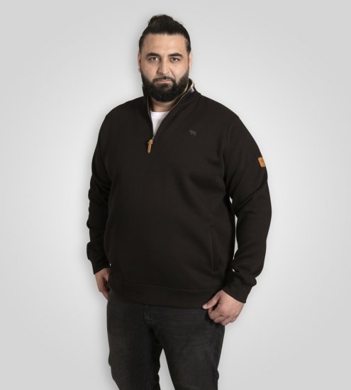 D555 Russel Fleece Sweatshirt with Chest Embroidery Black - Trøjer og hættetrøjer - Trøjer og Hættetrøjer i store størrelser - 2XL-14XL