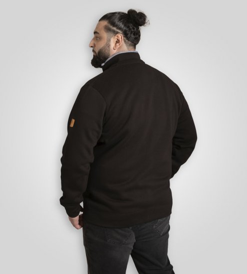 D555 Russel Fleece Sweatshirt with Chest Embroidery Black - Trøjer og hættetrøjer - Trøjer og Hættetrøjer i store størrelser - 2XL-14XL