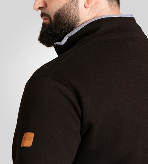 D555 Russel Fleece Sweatshirt with Chest Embroidery Black - Trøjer og hættetrøjer - Trøjer og Hættetrøjer i store størrelser - 2XL-14XL