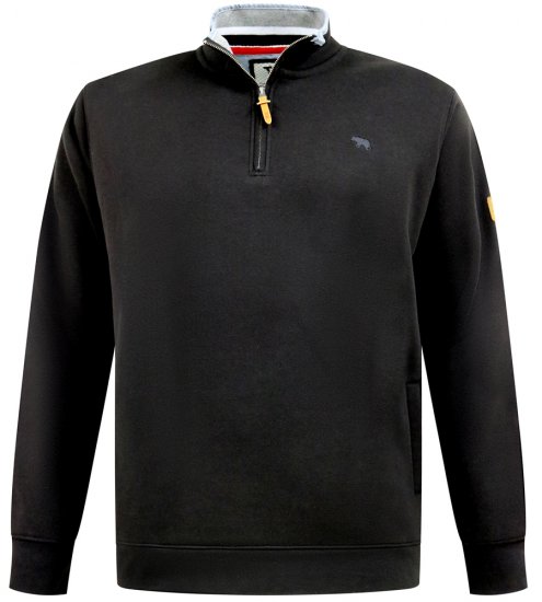 D555 Russel Fleece Sweatshirt with Chest Embroidery Black - Trøjer og hættetrøjer - Trøjer og Hættetrøjer i store størrelser - 2XL-14XL