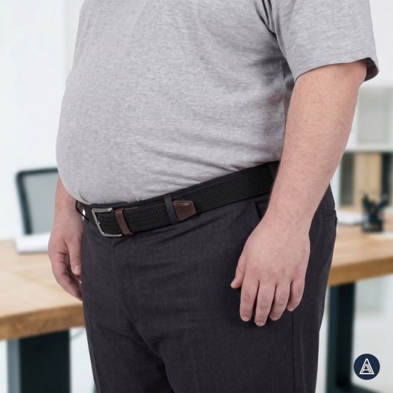 Adamo 180910 Stretchbælte Sort - Bælter - Store Bælter - W40-W70/2XL-8XL