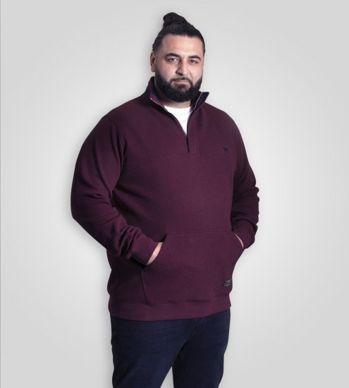 D555 Lancaster Vatteret Sweatshirt Vinrød - Trøjer og hættetrøjer - Trøjer og Hættetrøjer i store størrelser - 2XL-14XL