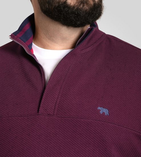 D555 Lancaster Vatteret Sweatshirt Vinrød - Trøjer og hættetrøjer - Trøjer og Hættetrøjer i store størrelser - 2XL-14XL