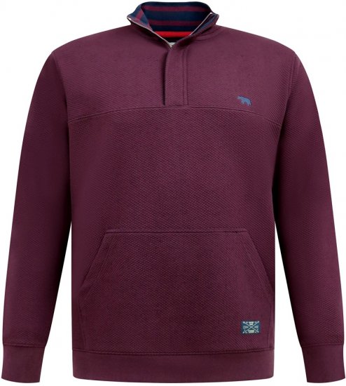 D555 Lancaster Vatteret Sweatshirt Vinrød - Trøjer og hættetrøjer - Trøjer og Hættetrøjer i store størrelser - 2XL-14XL