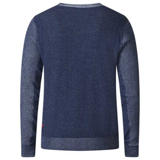 D555 Bryson Crewneck Sweater with Pocket Navy - Trøjer og hættetrøjer - Trøjer og Hættetrøjer i store størrelser - 2XL-14XL