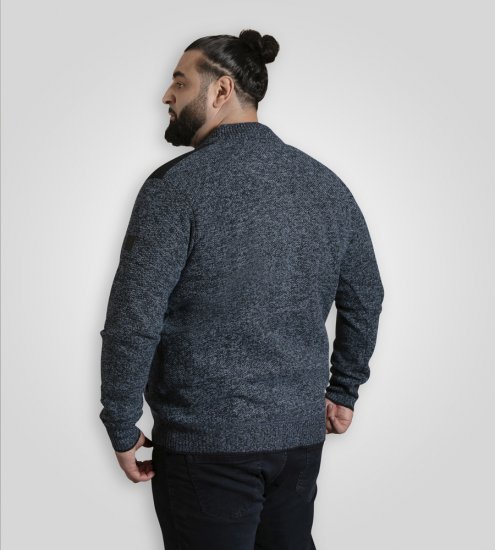 D555 Dereham 1 Strikket Cardigan med Lynlås og For Marineblå - Trøjer og hættetrøjer - Trøjer og Hættetrøjer i store størrelser - 2XL-14XL