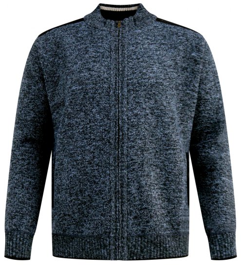 D555 Dereham 1 Strikket Cardigan med Lynlås og For Marineblå - Trøjer og hættetrøjer - Trøjer og Hættetrøjer i store størrelser - 2XL-14XL