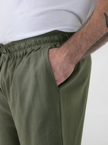 D555 Mitchell 1 Stretch Shorts med Elastisk Talje Khaki - Joggingbukser og shorts - Sweatpants og Sweatshorts 2XL-12XL