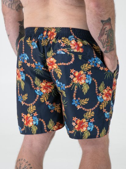 D555 Dawson AO Badeshorts med Hawaiitryk Marineblå - Undertøj og badetøj - Badetøj og Undertøj i store størrelser 