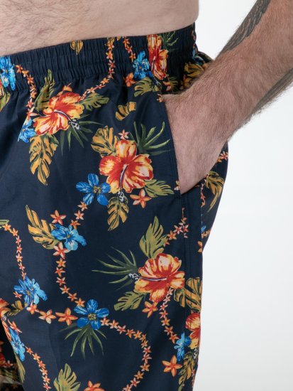 D555 Dawson AO Badeshorts med Hawaiitryk Marineblå - Undertøj og badetøj - Badetøj og Undertøj i store størrelser 