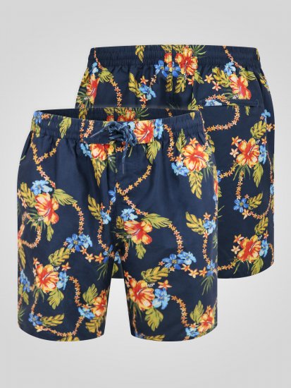 D555 Dawson AO Badeshorts med Hawaiitryk Marineblå - Undertøj og badetøj - Badetøj og Undertøj i store størrelser 