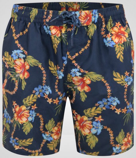 D555 Dawson AO Badeshorts med Hawaiitryk Marineblå - Undertøj og badetøj - Badetøj og Undertøj i store størrelser 
