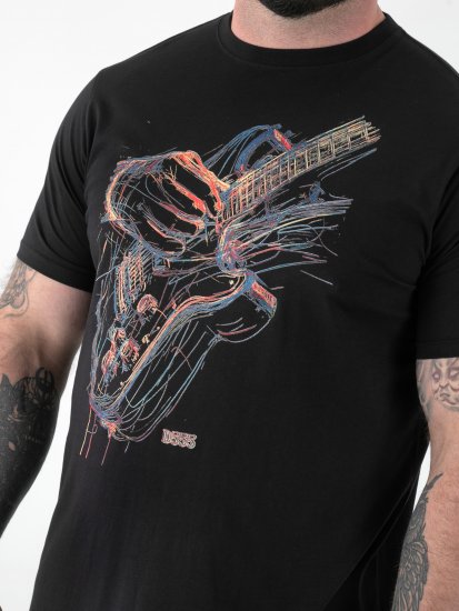 D555 Elliot T-shirt med Flerfarvet Guitartryk - T-shirts - T-shirts i store størrelser - 2XL-14XL