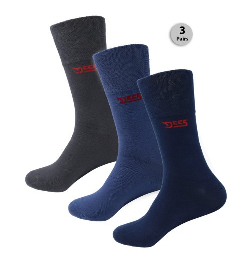D555 Harold 2 Multi Color Pack of 3 Extra Wide Comfort Fit Socks - Undertøj og badetøj - Badetøj og Undertøj i store størrelser 