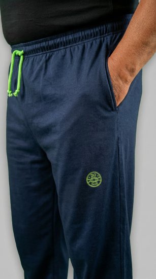 20 Nodi Libeccio Long Leg Sports Pants in Combed Cotton Jersey Navy - Joggingbukser og shorts - Sweatpants og Sweatshorts 2XL-12XL