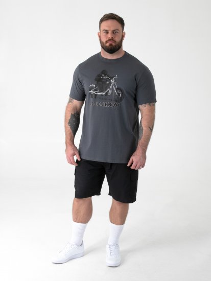 D555 Craig Gorilla Biker T-shirt med tryk Mørkegrå - T-shirts - T-shirts i store størrelser - 2XL-14XL