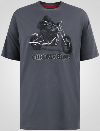 D555 Craig Gorilla Biker T-shirt med tryk Mørkegrå - T-shirts - T-shirts i store størrelser - 2XL-14XL