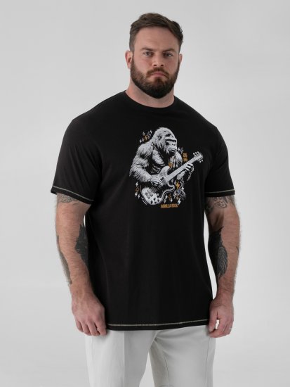 D555 Macfarlan T-shirt med Gorillatryk Sort - Tøj i store størrelser - Tøj i store størrelser til mænd