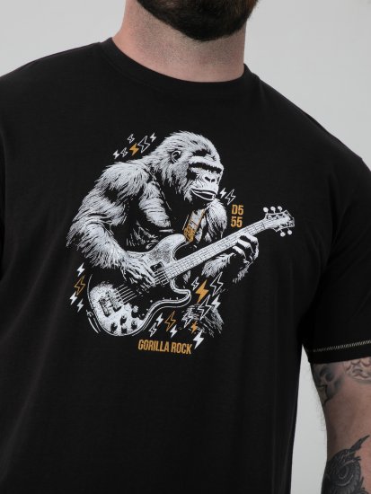 D555 Macfarlan T-shirt med Gorillatryk Sort - Tøj i store størrelser - Tøj i store størrelser til mænd