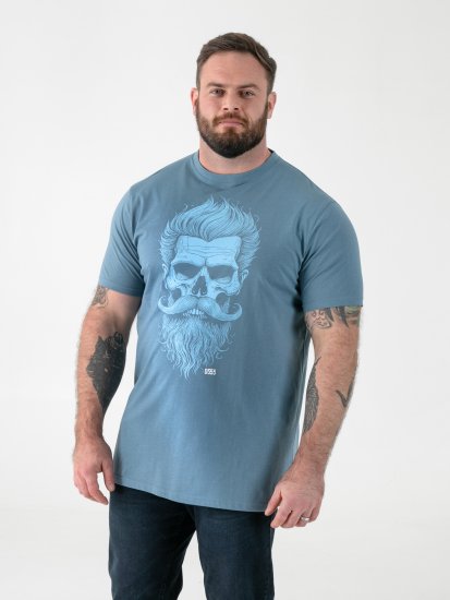 D555 Miller Bearded Skull T-shirt med tryk - T-shirts - T-shirts i store størrelser - 2XL-14XL
