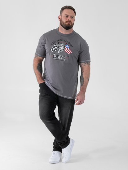 D555 Jasper Official Gas Monkey T-shirt med tryk Grå - T-shirts - T-shirts i store størrelser - 2XL-14XL