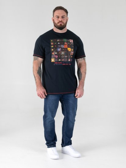 D555 Otto Official Pink Floyd 50th Anniversary T-shirt med tryk Marineblå - T-shirts - T-shirts i store størrelser - 2XL-14XL