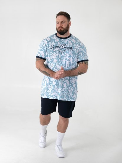D555 Shoreham AO T-shirt med Venice Beach tryk Blå - T-shirts - T-shirts i store størrelser - 2XL-14XL