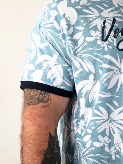 D555 Shoreham AO T-shirt med Venice Beach tryk Blå - T-shirts - T-shirts i store størrelser - 2XL-14XL