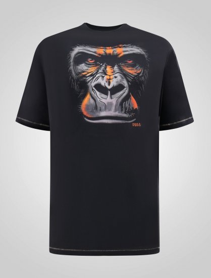 D555 Perkins Trykt T-shirt Sort - T-shirts - T-shirts i store størrelser - 2XL-14XL
