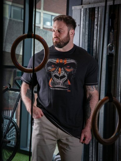 D555 Perkins Trykt T-shirt Sort - T-shirts - T-shirts i store størrelser - 2XL-14XL