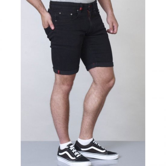 D555 Jude Stretch Denim Shorts Black - Shorts - Shorts i store størrelser - W40-W60