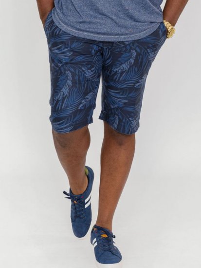 D555 Panther Hawaiian Leaf Ao Print Stretch Chino Shorts - Shorts - Shorts i store størrelser - W40-W60
