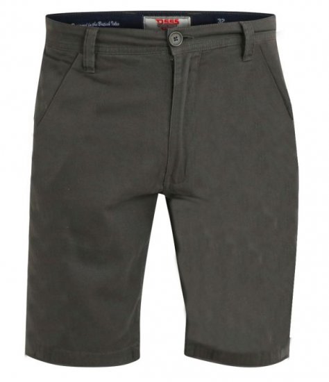 D555 Opala-2 Khaki Stretch Chino Shorts - Shorts - Shorts i store størrelser - W40-W60