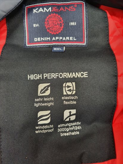 Kam Jeans KV107 Performance Jacket Navy - Jakker - Jakker i store størrelser, 2XL- 12XL