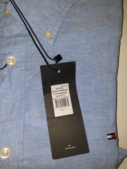 Tommy Hilfiger Cotton/linen Short Sleeve Shirt Blue - Motleys vilde apriludsalg - 