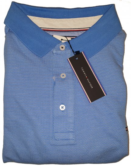 Tommy Hilfiger Jacquard Structure Polo Blue - Motleys vilde apriludsalg - 