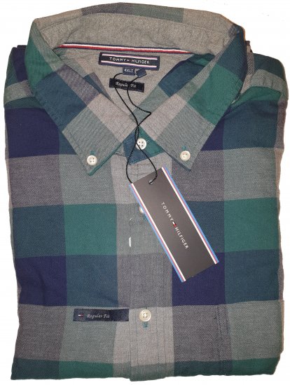 Tommy Hilfiger Gingham Flannel Shirt Green - Motleys vilde apriludsalg - 