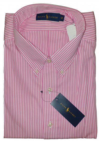 Polo Ralph Lauren 702 Shirt Pink/White - Motleys vilde apriludsalg - 