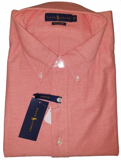 Ralph Lauren TC7E Long Sleeve Shirt Orange/White - Motleys vilde apriludsalg - 