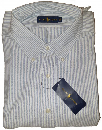 Polo Ralph Lauren TC6U Shirt Blue/White Stripe - Motleys vilde apriludsalg - 