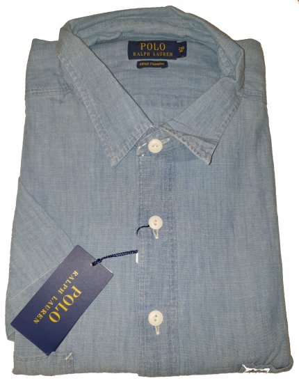 Polo Ralph Lauren TC7E Short Sleeve Shirt Lite Indigo - Motleys vilde apriludsalg - 