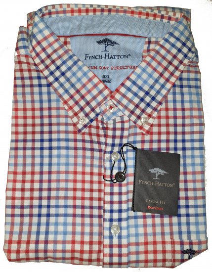 Fynch-Hatton 6022 Shirt Red - Motleys vilde apriludsalg - 