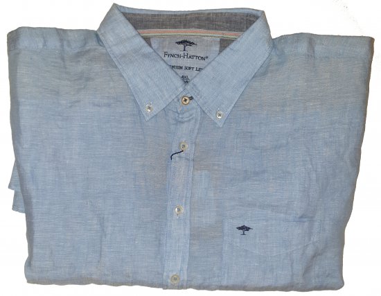Fynch-Hatton 6152 Shirt Blue - Motleys vilde apriludsalg - 