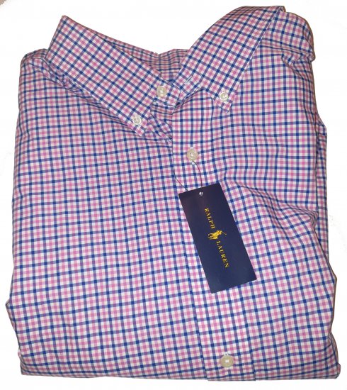 Ralph Lauren TC6D Shirt Pink/Royal - Motleys vilde apriludsalg - 