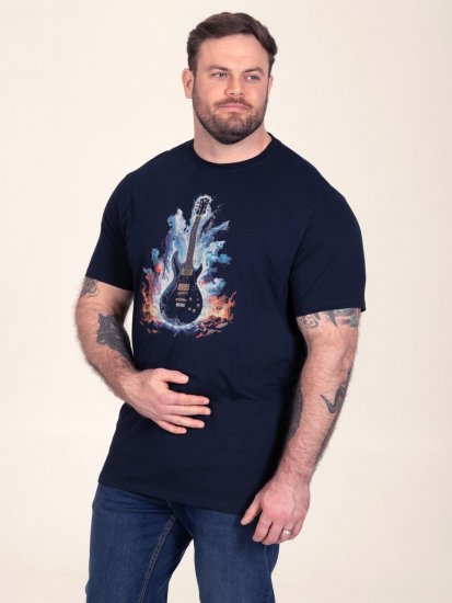 D555 Slater Trykt T-shirt Mørkeblå - T-shirts - T-shirts i store størrelser - 2XL-14XL