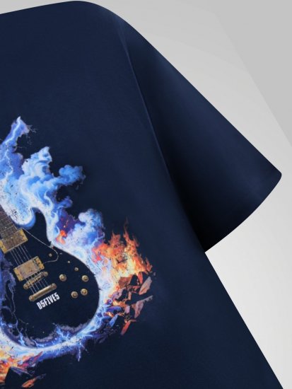 D555 Slater Trykt T-shirt Mørkeblå - T-shirts - T-shirts i store størrelser - 2XL-14XL