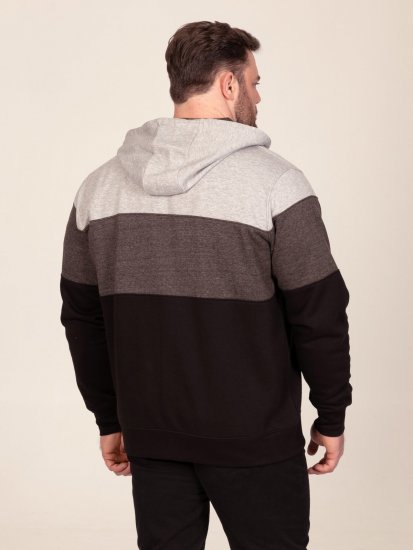 D555 Fitzgerald Zip Through Hoody With Cut & Sew Panels Sort - Trøjer og hættetrøjer - Trøjer og Hættetrøjer i store størrelser - 2XL-14XL
