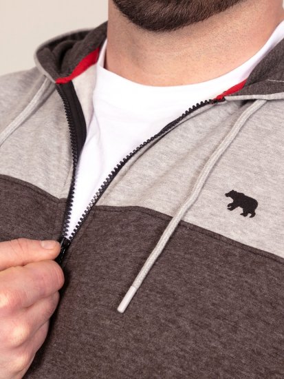 D555 Fitzgerald Zip Through Hoody With Cut & Sew Panels Sort - Trøjer og hættetrøjer - Trøjer og Hættetrøjer i store størrelser - 2XL-14XL